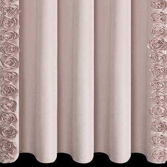 Zasłona gotowa na taśmie ROSES 140x270 Eva Minge Eurofirany pudrowy