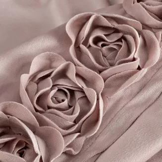 Zasłona gotowa na taśmie ROSES 140x270 Eva Minge Eurofirany pudrowy