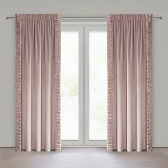 Zasłona gotowa na taśmie ROSES 140x270 Eva Minge Eurofirany pudrowy