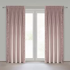 Zasłona gotowa na taśmie ROSES 140x270 Eva Minge Eurofirany pudrowy