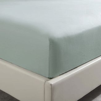 Prześcieradło satyna bawełniana z gumką 90x200 SIN szałwiowe