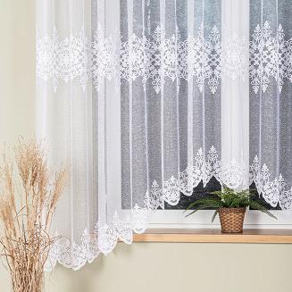 Firanka żakardowa gotowa na żabki ŻANETA 350x175 biała