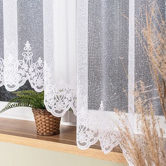 Firanka żakardowa gotowa na żabki ŻANETA 350x175 biała