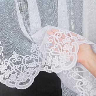 Firanka żakardowa gotowa na żabki ŻANETA 350x175 biała