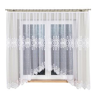 Firanka żakardowa gotowa na żabki ŻANETA 350x175 biała