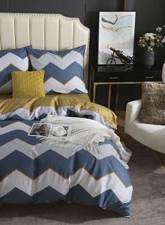 Turkusowa Pościel Geometryczna Satyna Bawełniana 220x200 XDF 045