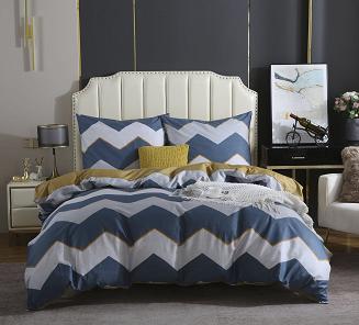 Turkusowa Pościel Geometryczna Satyna Bawełniana 220x200 XDF 045