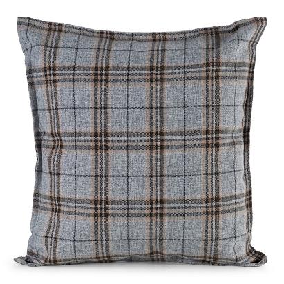 Poszewka dekoracyjna wodoodporna GARDEN 45x45 ogrodowa srebrna z nadrukiem kraty