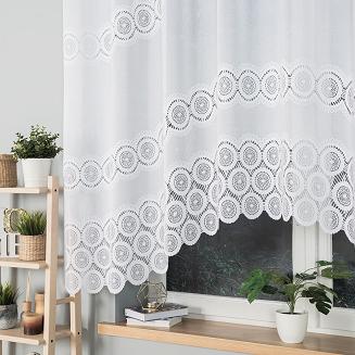 Firanka żakardowa gotowa na szelkach MARIA 250x160 biała