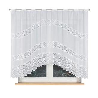 Firanka żakardowa gotowa na szelkach MARIA 250x160 biała