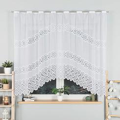 Firanka żakardowa gotowa na szelkach MARIA 250x160 biała