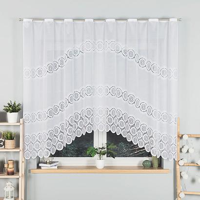 Firanka żakardowa gotowa na szelkach MARIA 250x160 biała