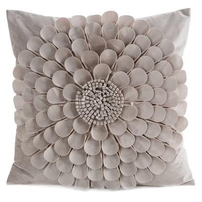 Poszewka dekoracyjna FLORES2 45x45 Eurofirany beżowa kwiat 3D