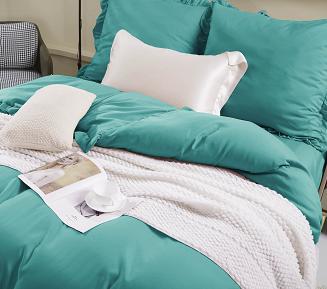 Pościel Ruffy 140x200 turkusowa z falbanką