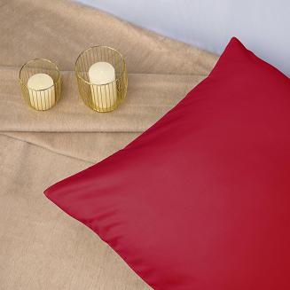 Poszewka satyna bawełniana 50x60 jednobarwna koralowa