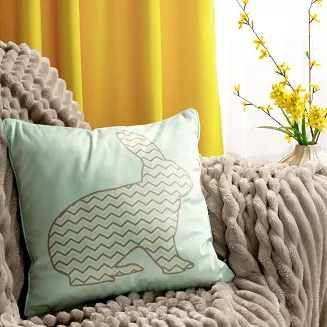 Poszewka dekoracyjna WIOSNA 45x45 Eurofirany miętowa beżowa wielkanocny zając groszki