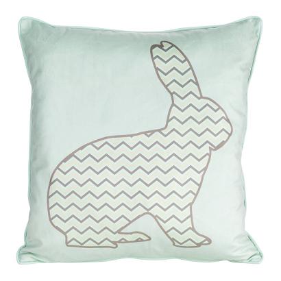 Poszewka dekoracyjna WIOSNA 45x45 Eurofirany miętowa beżowa wielkanocny zając groszki