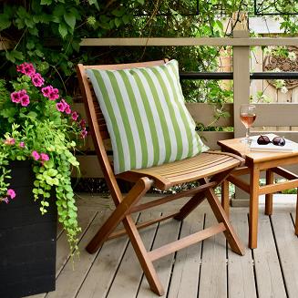 Poszewka dekoracyjna wodoodporna GARDEN6 45x45 ogrodowa jasnozielona pionowe pasy