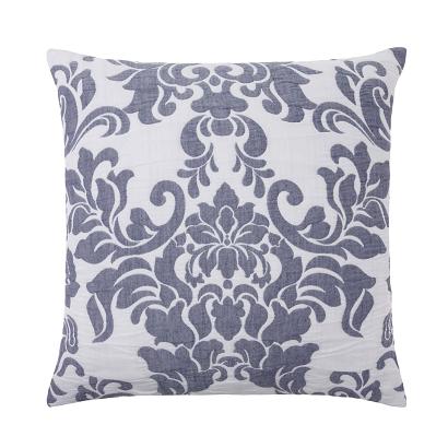 Poszewka dekoracyjna ROYAL 45x45 biała grafitowa kwiatowy ornament