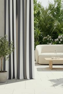 Grafitowa Zasłona Tarasowa Wodoodporna Na Taśmie 140x220 STRIPES