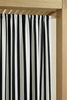 Grafitowa Zasłona Tarasowa Wodoodporna Na Taśmie 140x220 STRIPES