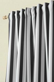 Grafitowa Zasłona Tarasowa Wodoodporna Na Taśmie 140x220 STRIPES