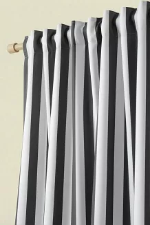 Grafitowa Zasłona Tarasowa Wodoodporna Na Taśmie 140x220 STRIPES