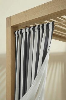 Grafitowa Zasłona Tarasowa Wodoodporna Na Taśmie 140x220 STRIPES