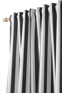 Zasłona gotowa na taśmie tunelu wodoodporna STRIPES 140x220 tarasowa grafitowa w pasy