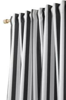 Zasłona gotowa na taśmie tunelu wodoodporna STRIPES 140x220 tarasowa grafitowa w pasy