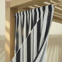 Grafitowa Zasłona Tarasowa Wodoodporna Na Taśmie 140x220 STRIPES