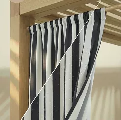 Grafitowa Zasłona Tarasowa Wodoodporna Na Taśmie 140x220 STRIPES