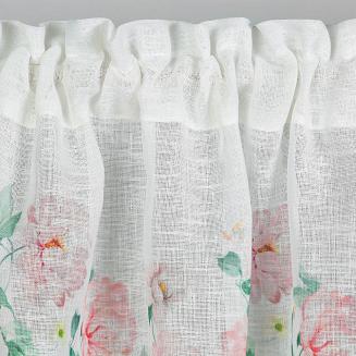 Firana gotowa na taśmie ASTEJA 130x50 Eurofirany biały/różowy