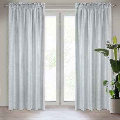 Firana gotowa na taśmie CELINE 140x270 Eurofirany srebrna siateczka