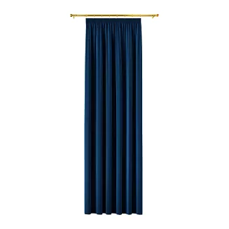 Zasłona gotowa na taśmie BLACKOUT VELVET 140x250 granatowa