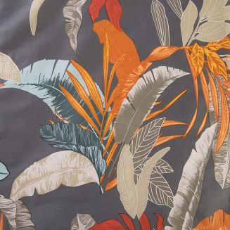 Pościel satyna bawełniana SATYNLOVE 160x200 szara w kolorowe liście