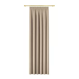 Zasłona gotowa na taśmie BLACKOUT VELVET 140x250 ciemnobeżowa