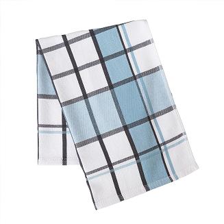 Ścierka kuchenna bawełna egipska KRATI 50x70 kratka biała błękitna