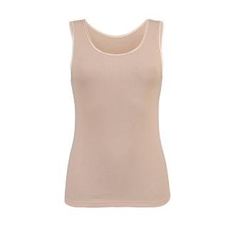 Koszulka damska klasyczna bez rękawów Clarissa beżowa