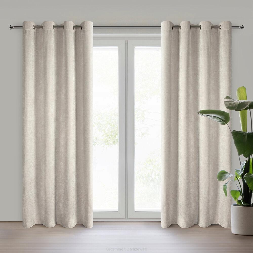 Zasłona gotowa na przelotkach NILO 140x250 Eurofirany beżowy