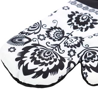 Rękawice kuchenne 18x27 z magnesem 2 szt. łowicki białe