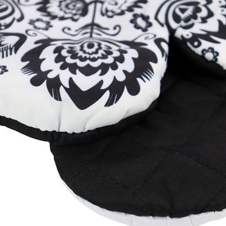 Rękawice kuchenne 18x27 z magnesem 2 szt. łowicki białe