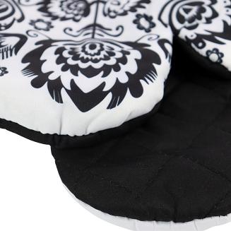 Rękawice kuchenne 18x27 z magnesem 2 szt. łowicki białe