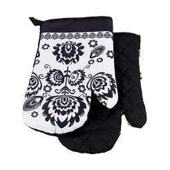 Rękawice kuchenne 18x27 z magnesem 2 szt. łowicki białe