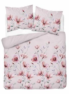 Pościel bawełniana 220x200 Detexpol pudrowa w różowe kwiaty