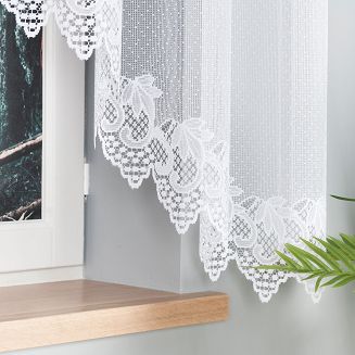 Firanka żakardowa gotowa na żabki ELŻBIETA 310x160 biała