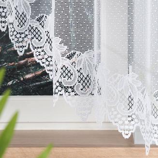Firanka żakardowa gotowa na żabki ELŻBIETA 310x160 biała