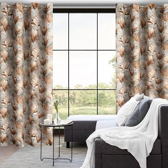 Zasłona gotowa na przelotkach LARI 140x250 Eurofirany ciemnobeżowy