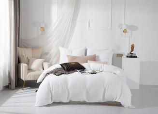 Biała Bawełniana Pościel Muślinowa 140x200