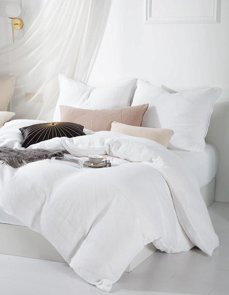 Biała Bawełniana Pościel Muślinowa 140x200